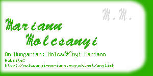 mariann molcsanyi business card